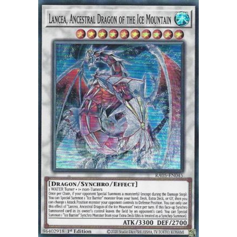 Lancea, Ancestral Dragon of the Ice Mountain (RA05-EN045) - Rarity Collection 5 1st Edition